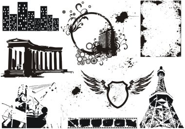 Set of vector grunge elements clipart