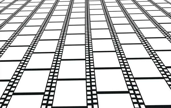 Perspective of filmstrips - background — Stock Vector