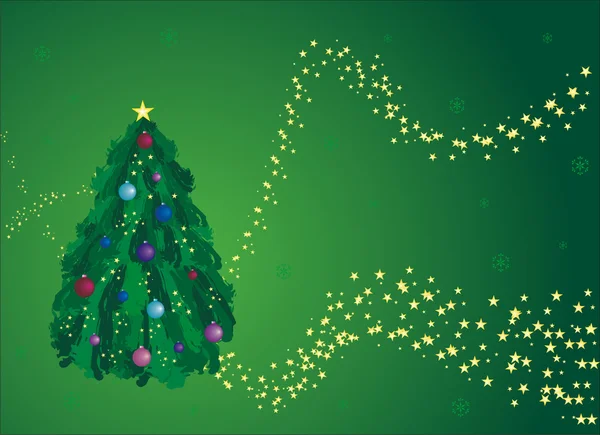 Zelená Vánoční blahopřání — Stockový vektor