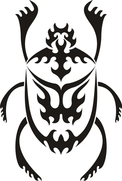 Tatuagem escaravelho sagrado tribal —  Vetores de Stock