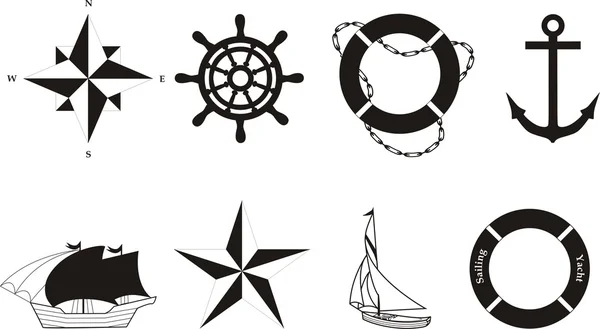 Морские векторные символы — стоковый вектор