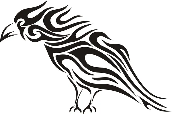 Tribal cuervo vector tatuaje — Vector de stock