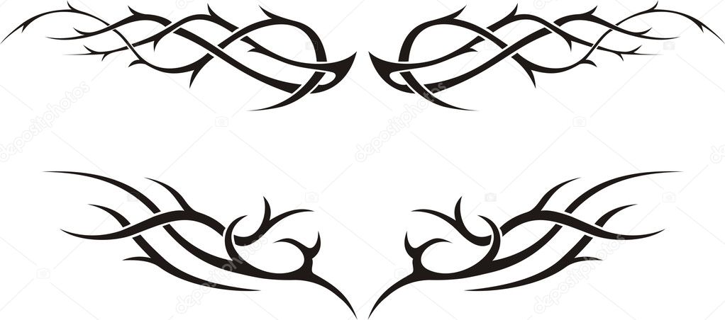 Intertwined with thorns tattoostyle tribal Vector Image