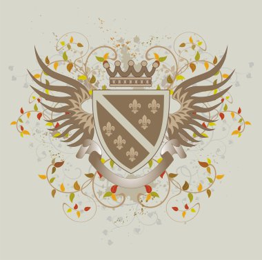 Vintage shield with Fleur-de-lis clipart