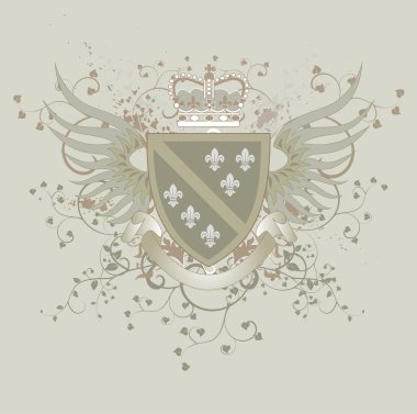 Coat of arms with fleur-de-lis clipart