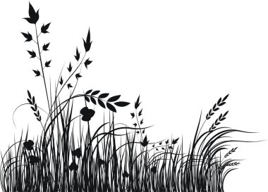 Grass vector silhouette clipart