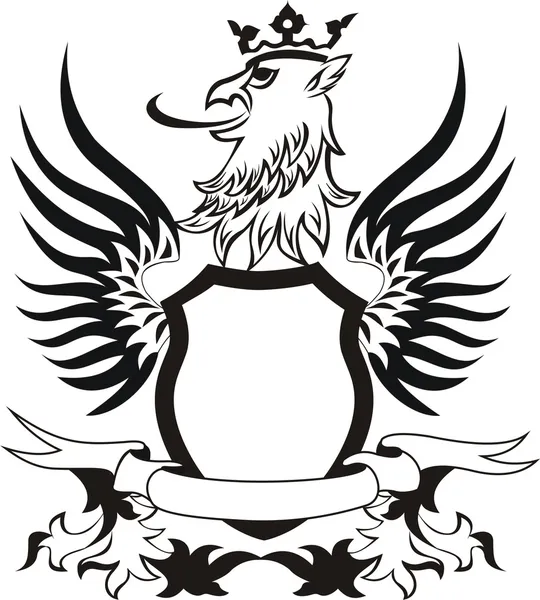 Escudo retro grunge con cabeza de grifo — Archivo Imágenes Vectoriales