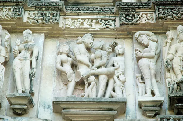 Szczegóły hinduistycznej świątyni w khajuraho — Zdjęcie stockowe