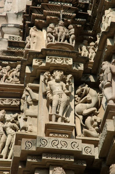 Λεπτομέρεια από το ινδουιστικό ναό σε khajuraho — Φωτογραφία Αρχείου