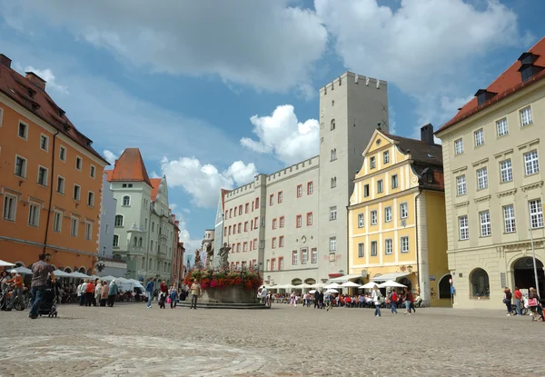 Haidplatz, town square in Regensburg — Stock Photo, Image