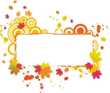 Grunge autumnal vector frame clipart