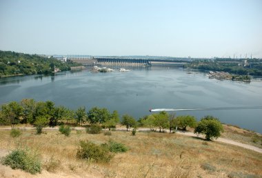 View of old hydroelectric power station clipart