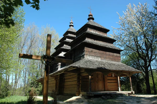 Стару дерев'яну церкву, Україна — стокове фото
