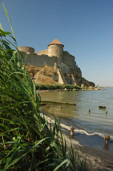 Alte Festung am Flussufer, Ukraine — Stockfoto