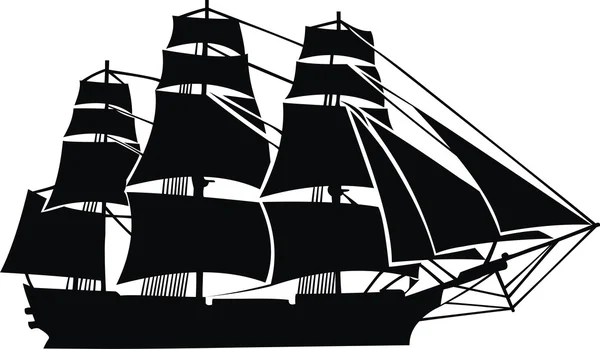 Military sailboat ,19th century — Stock Vector