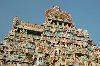 Top of the Srirangam temple in Trichy clipart