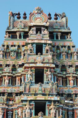 Top of the Srirangam temple in Trichy clipart