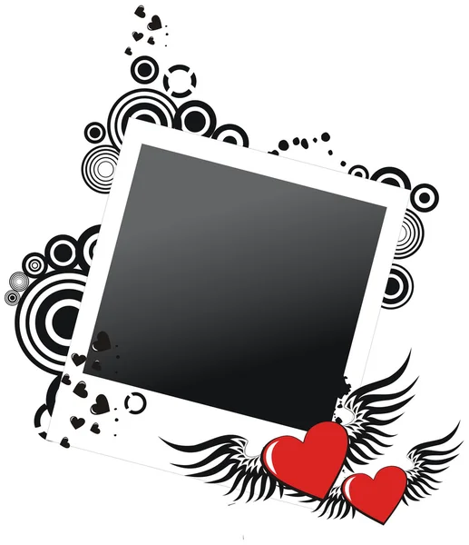 Grunge cadre photo Saint-Valentin — Image vectorielle