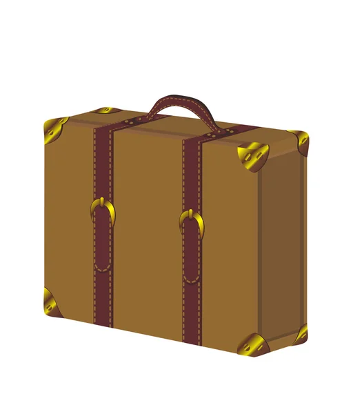Old vintage suitcase — Stock Vector