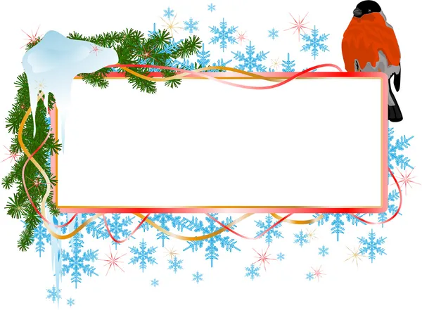 Karácsony banner madárral — Stock Vector