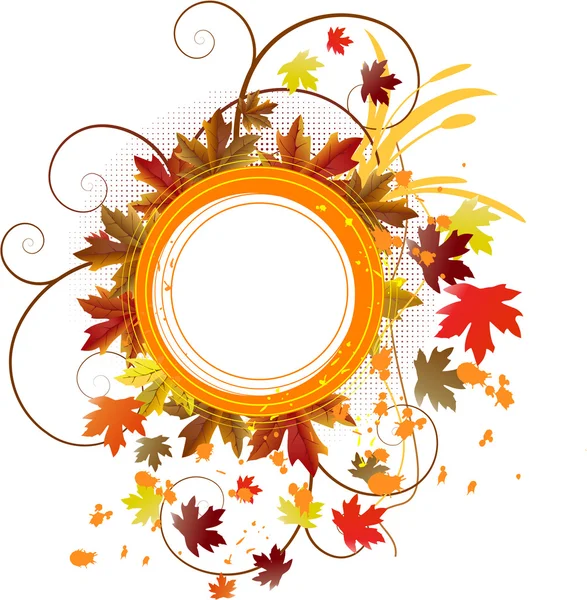 Arrière-plan floral d'automne avec feuilles — Image vectorielle