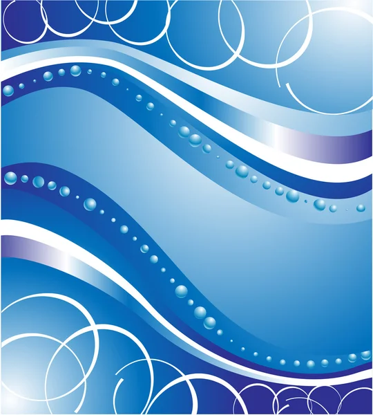 Wave lines and spheres — Stock Vector