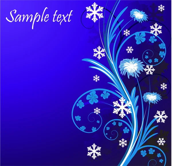 Winter floral background with flower — Stock Vector