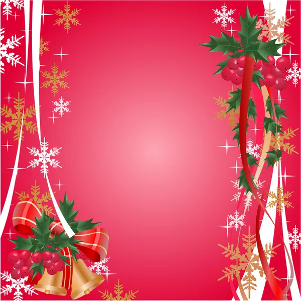 Banner de Navidad con bayas — Vector de stock