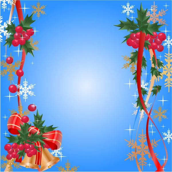 Banner de Navidad con bayas — Vector de stock