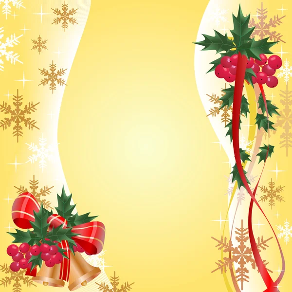 Karácsonyi banner bogyóval — Stock Vector