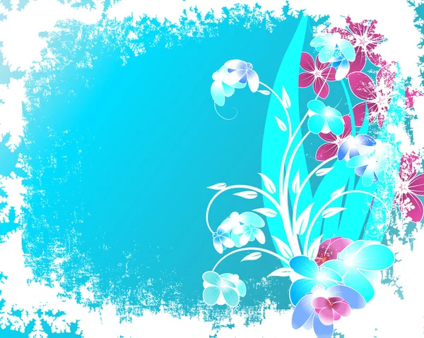 Grunge fond de Noël avec des fleurs — Image vectorielle