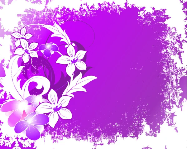 Grunge fond de Noël avec des fleurs — Image vectorielle