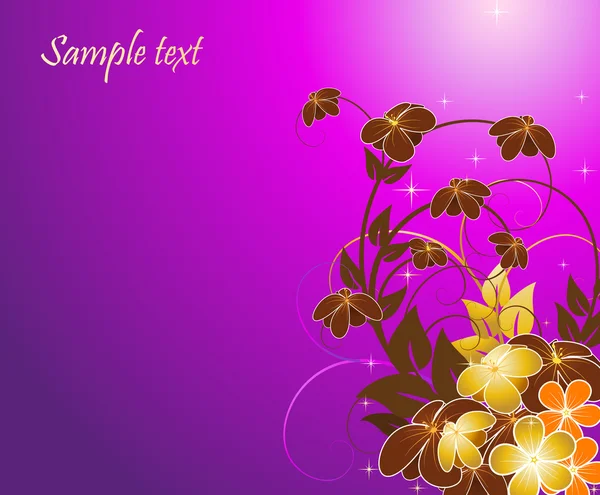 Violett floral bakgrund — Stock vektor