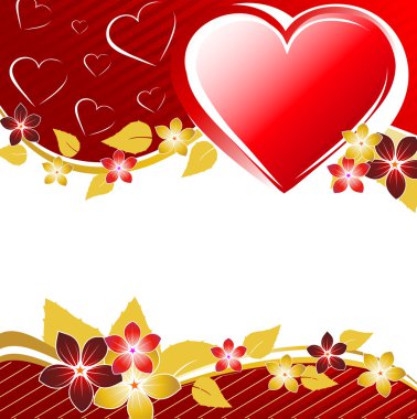 Valentine's floral banner clipart