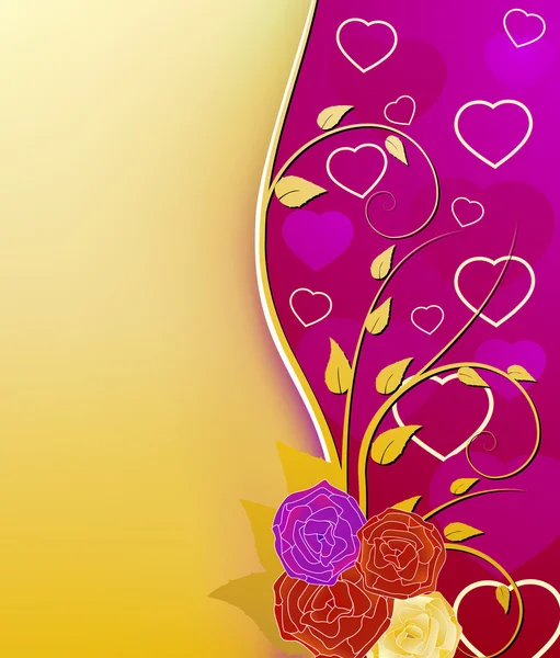 Valentinstag mit floralem Hintergrund — Stockvektor