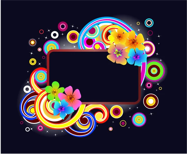 Modern floral frame — Stock Vector