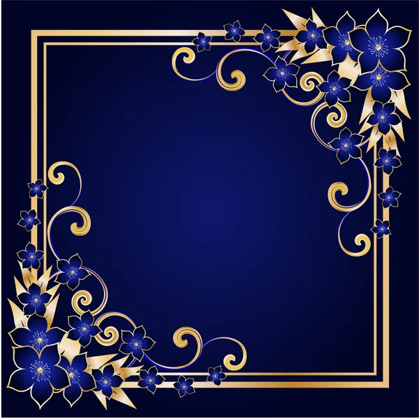 Golden floral frame — Stock Vector