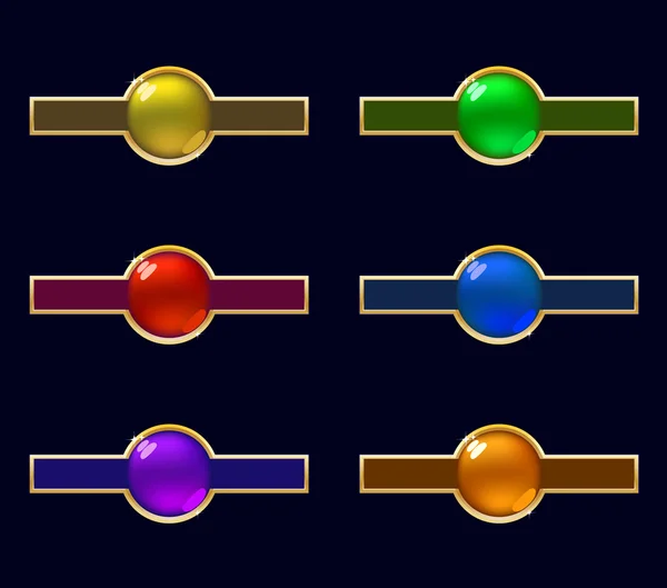 Šest barevných webových tlačítek — Stockový vektor