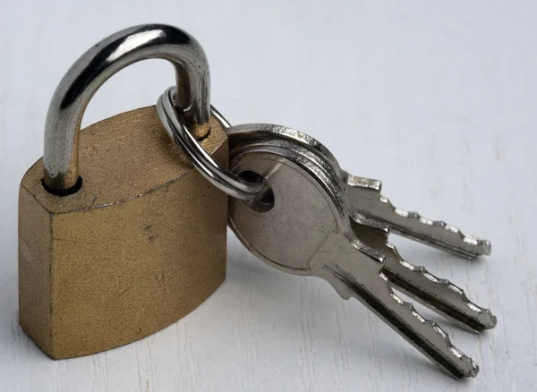 stock image Padlock with 3 kays