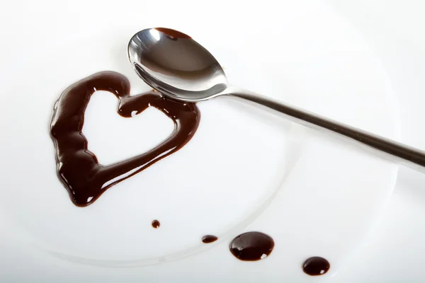 Σοκολάτα. σχήμα καρδιάς — Φωτογραφία Αρχείου