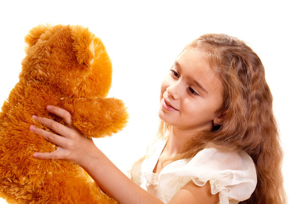 Little Girl And Teddy Bear