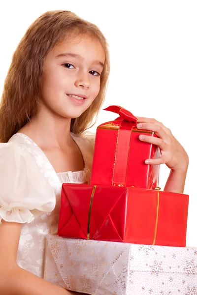 Stock image Little girl and gift