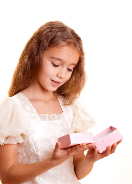 Κοριτσάκι και δώρο — Φωτογραφία Αρχείου