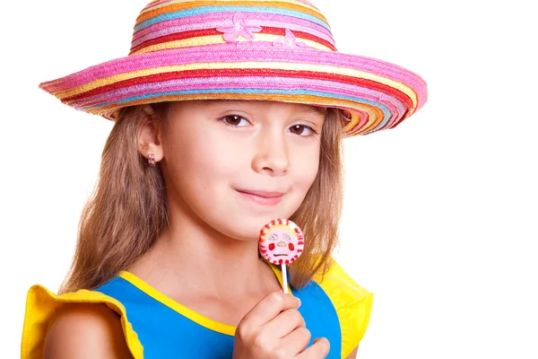 Chica en sombrero de paja —  Fotos de Stock