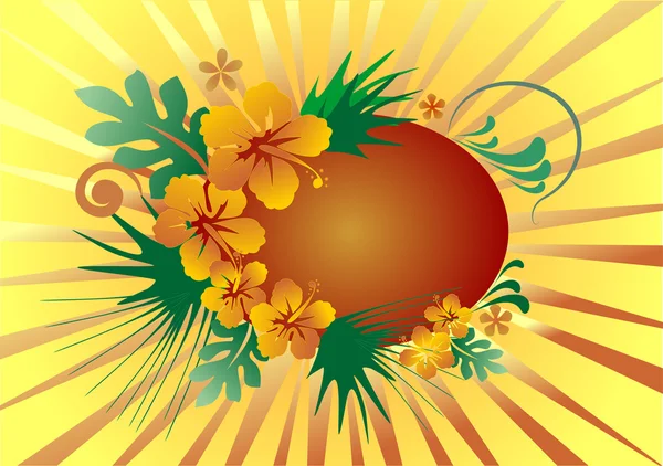 Floral banner met zonlicht — Stockvector