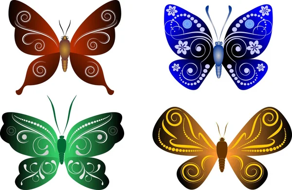 Güzel kelebekler — Stok Vektör