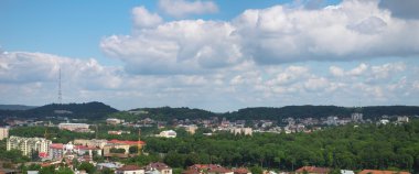 Mavi gökyüzü panoramik fotoğraf