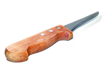 Beyaz arka planda yeni bir mutfak bıçağı