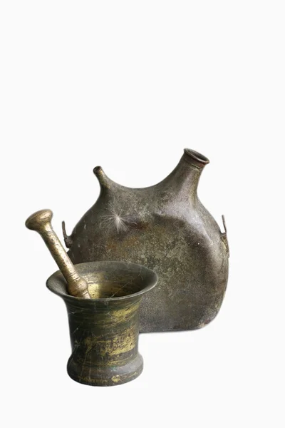 Old kitchen utensils isolated — Stock Photo, Image