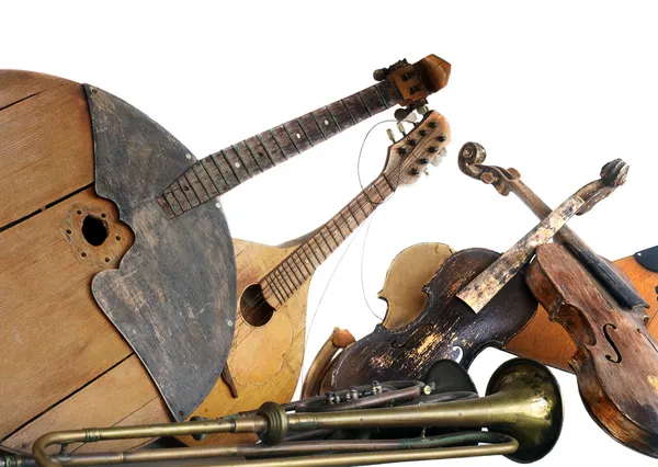 Instrumentos de música viejos rotos —  Fotos de Stock